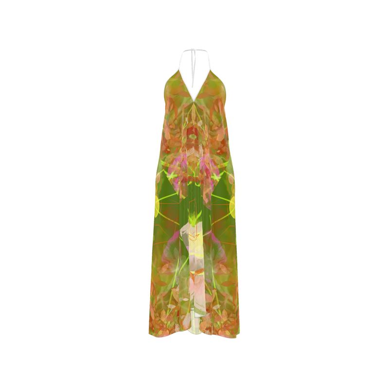 Gilded Ambience - Halter Neck Backless Dress