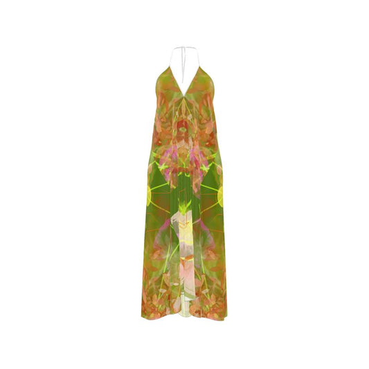 Gilded Ambience - Halter Neck Backless Dress