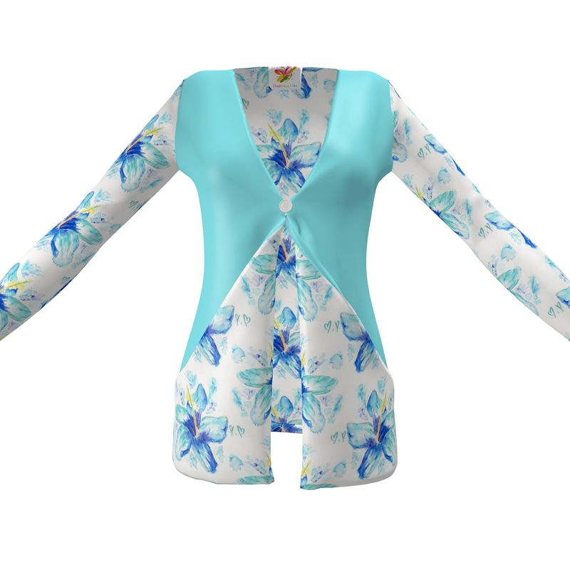 Hibiscus in Blue - Ladies Cardigan