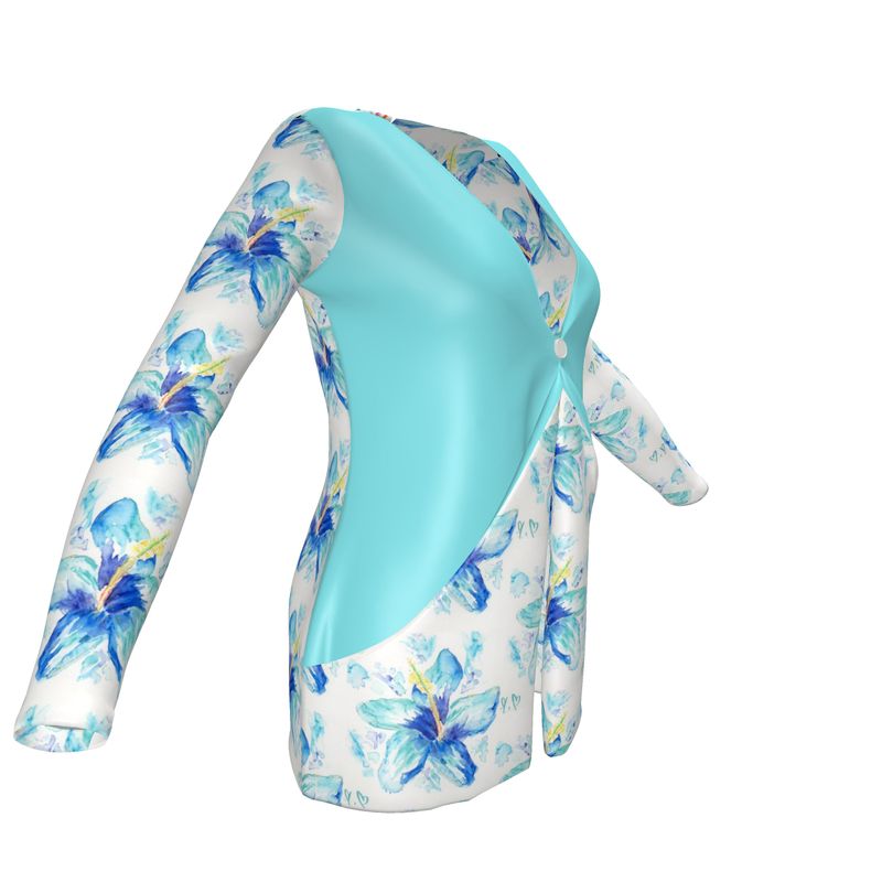 Hibiscus in Blue - Ladies Cardigan