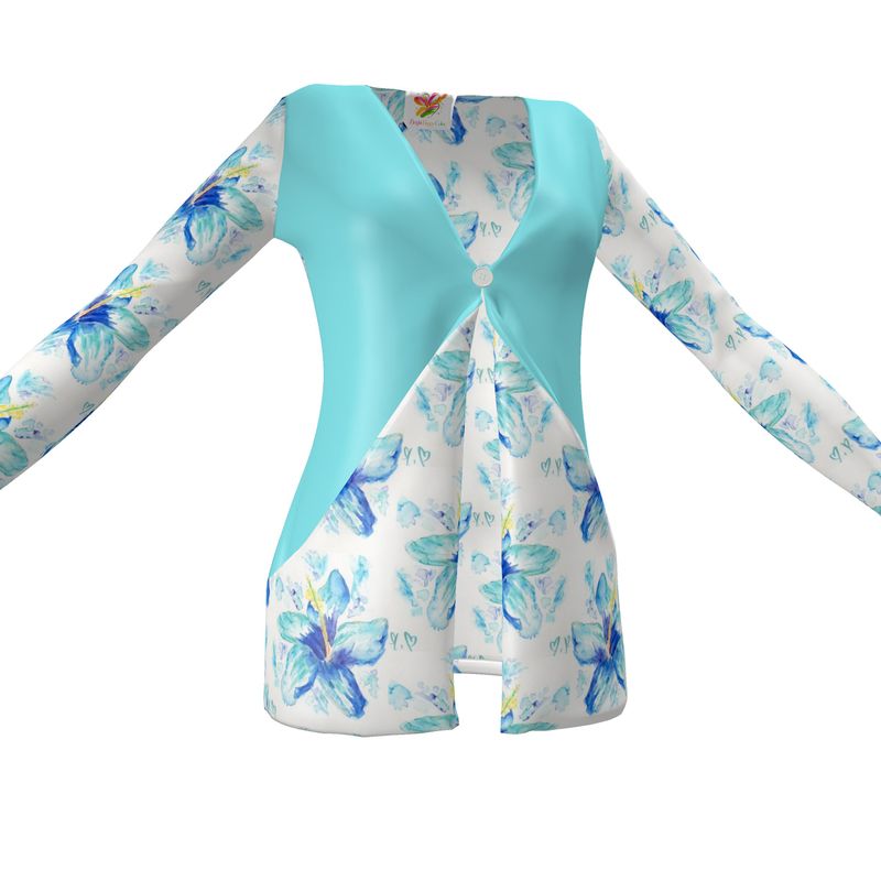 Hibiscus in Blue - Ladies Cardigan