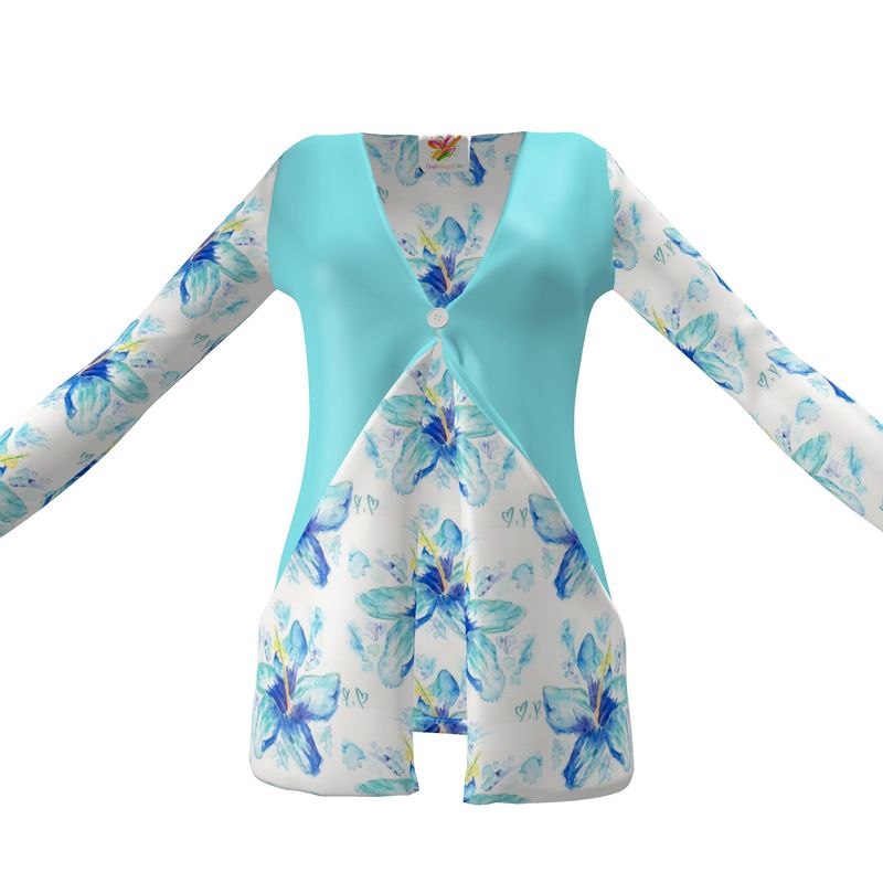 Hibiscus in Blue - Ladies Cardigan