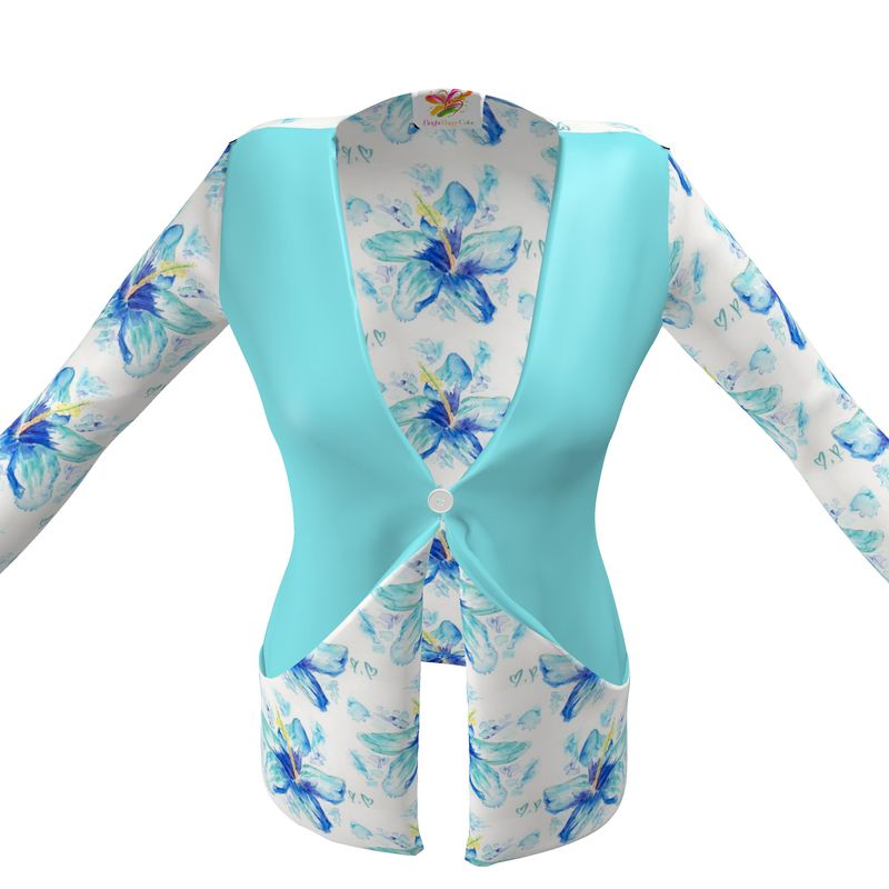 Hibiscus in Blue - Ladies Cardigan