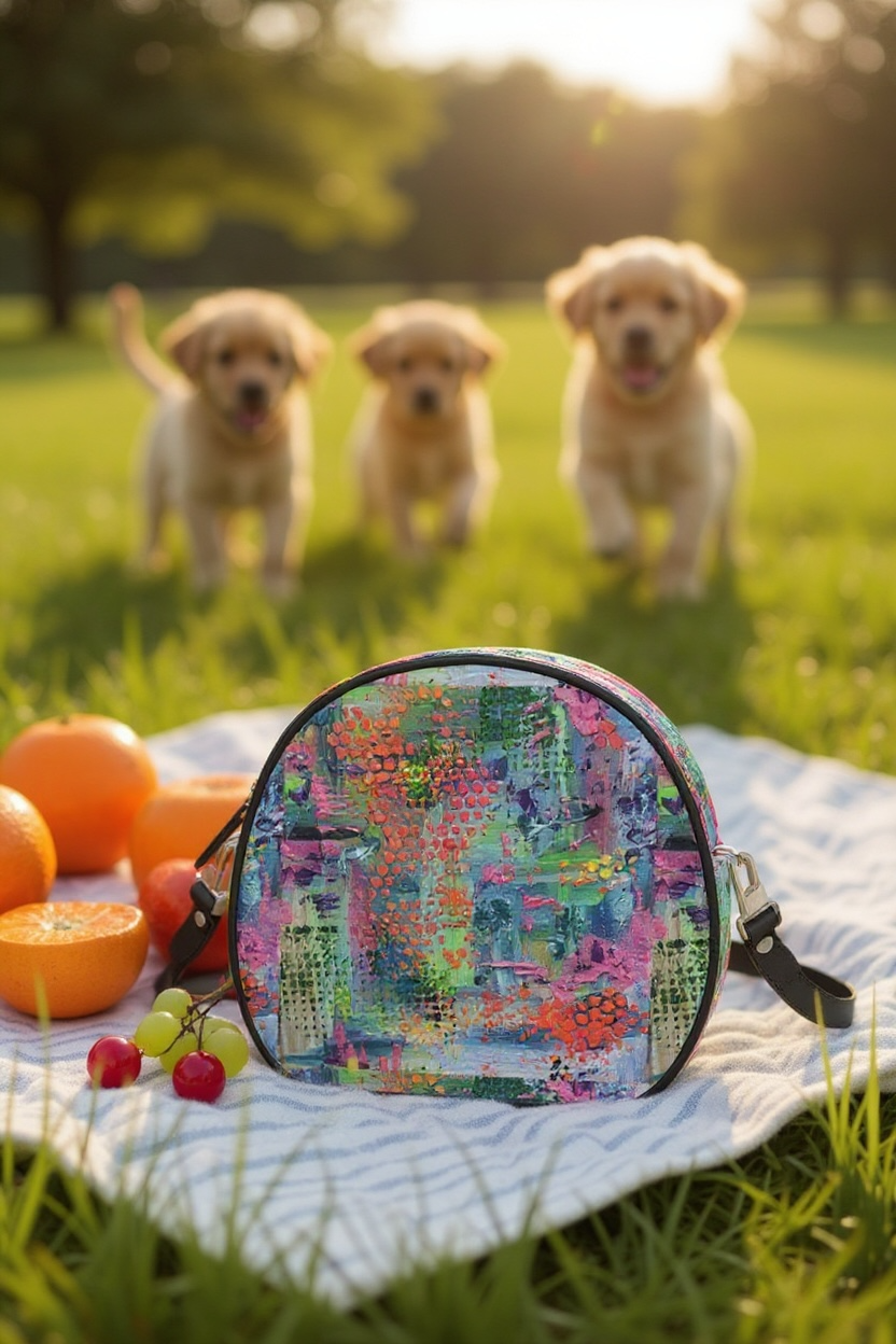 Bright Happy Round Leather Purse