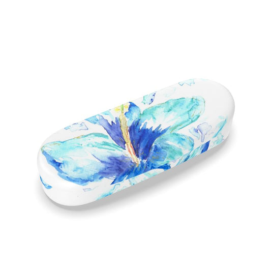 Hibiscus in Blue - Hard Glasses Case