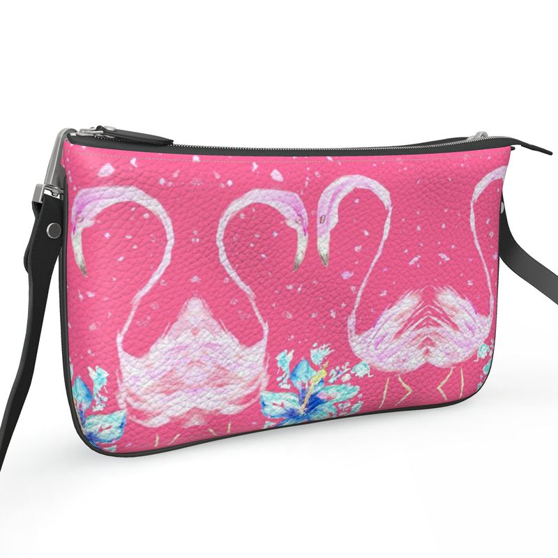 Let’s Flamingle - Limited Edition Leather Pochette Crossbody Bag