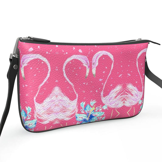 Let’s Flamingle - Limited Edition Leather Pochette Crossbody Bag