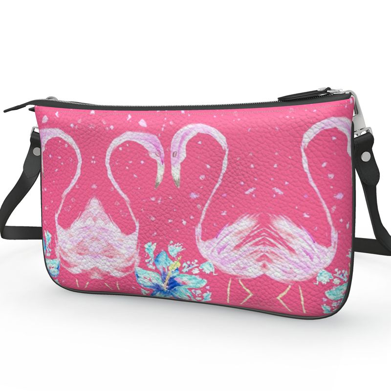 Let’s Flamingle - Limited Edition Leather Pochette Crossbody Bag