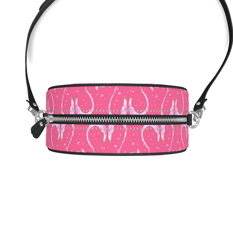 Let's Flamingle - Round Leather Crossbody Bag