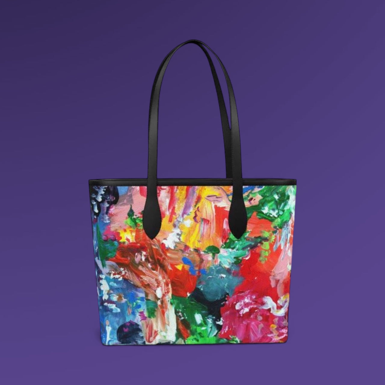 City Lights Leather Shopper Tote Bag