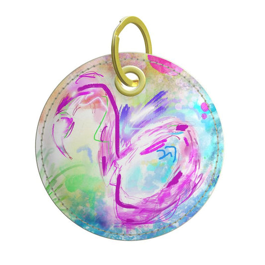 Color Doesn’t Perch Leather Keyring