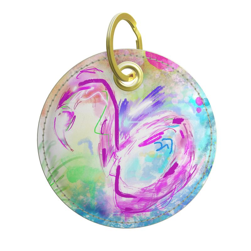 Color Doesn’t Perch Leather Keyring