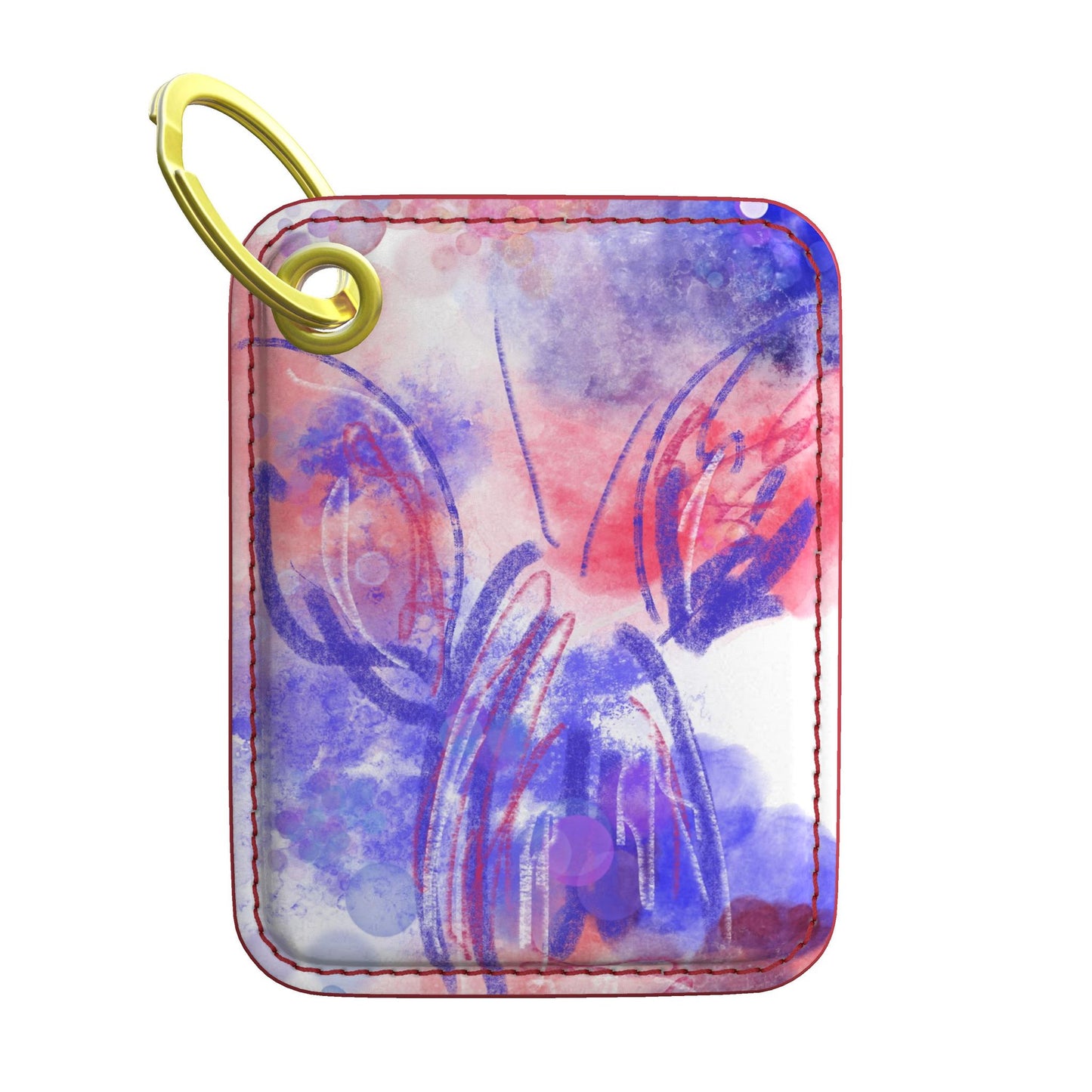 Electric Lobster - Painted Edge Leather Keyring