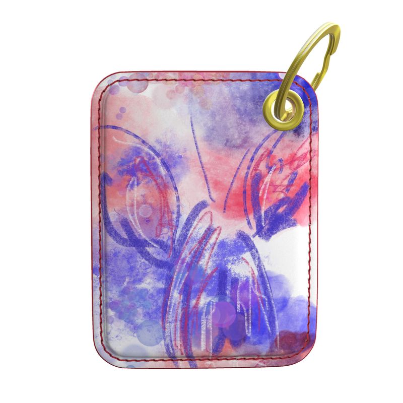 Electric Lobster - Painted Edge Leather  Keyring