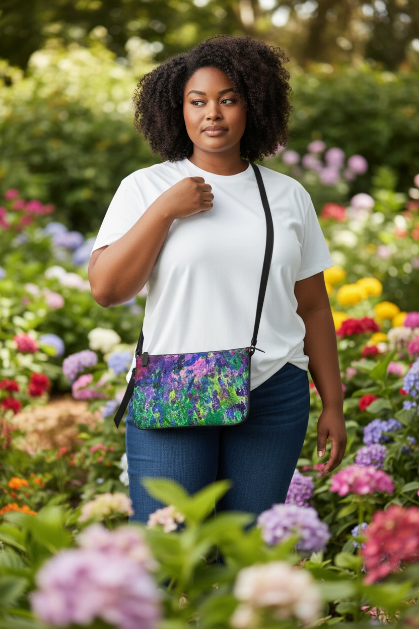 Draping Wisteria Leather Pochette