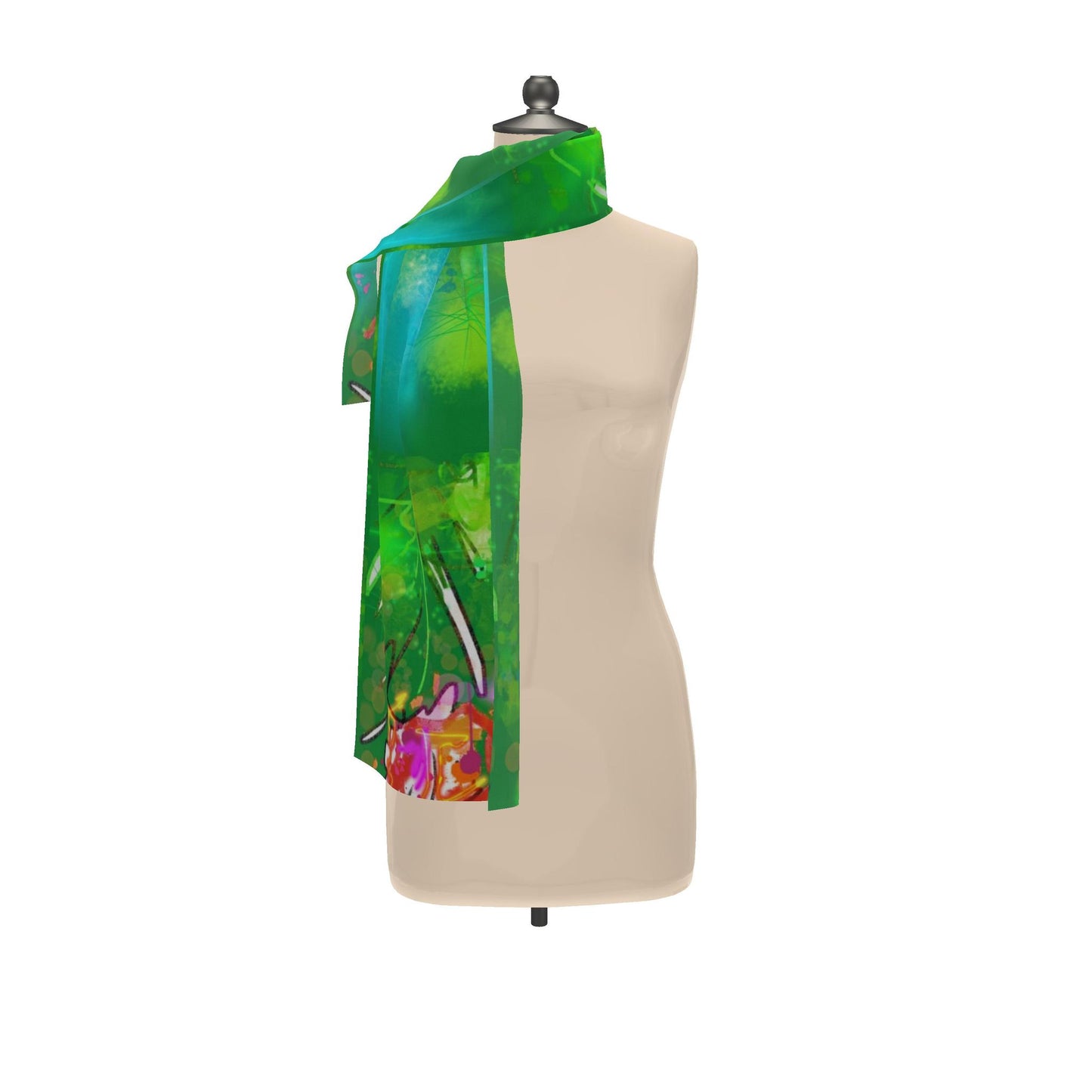 Emerald Interference - Silk Scarf