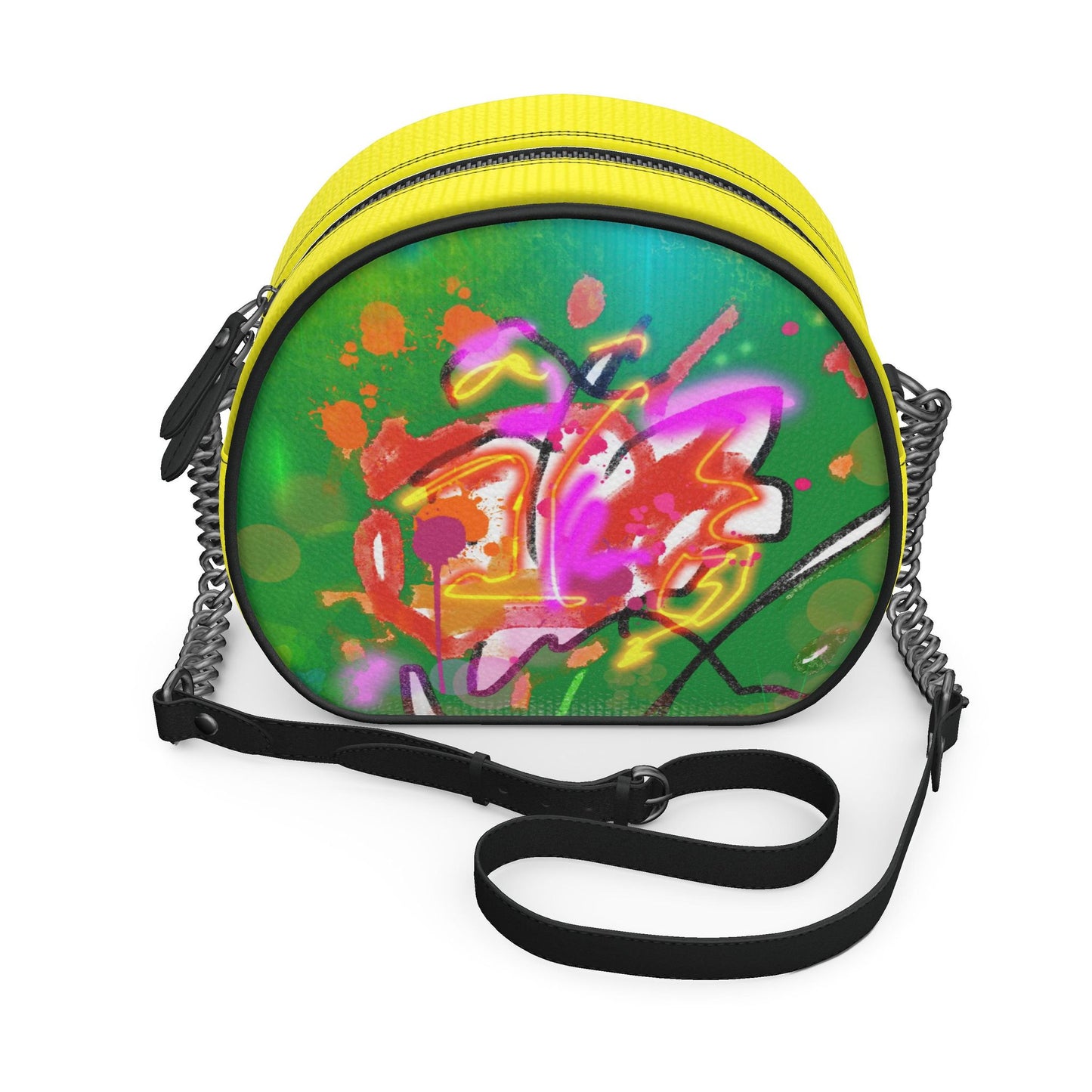 Emerald Interference - Leather Round Box Bag