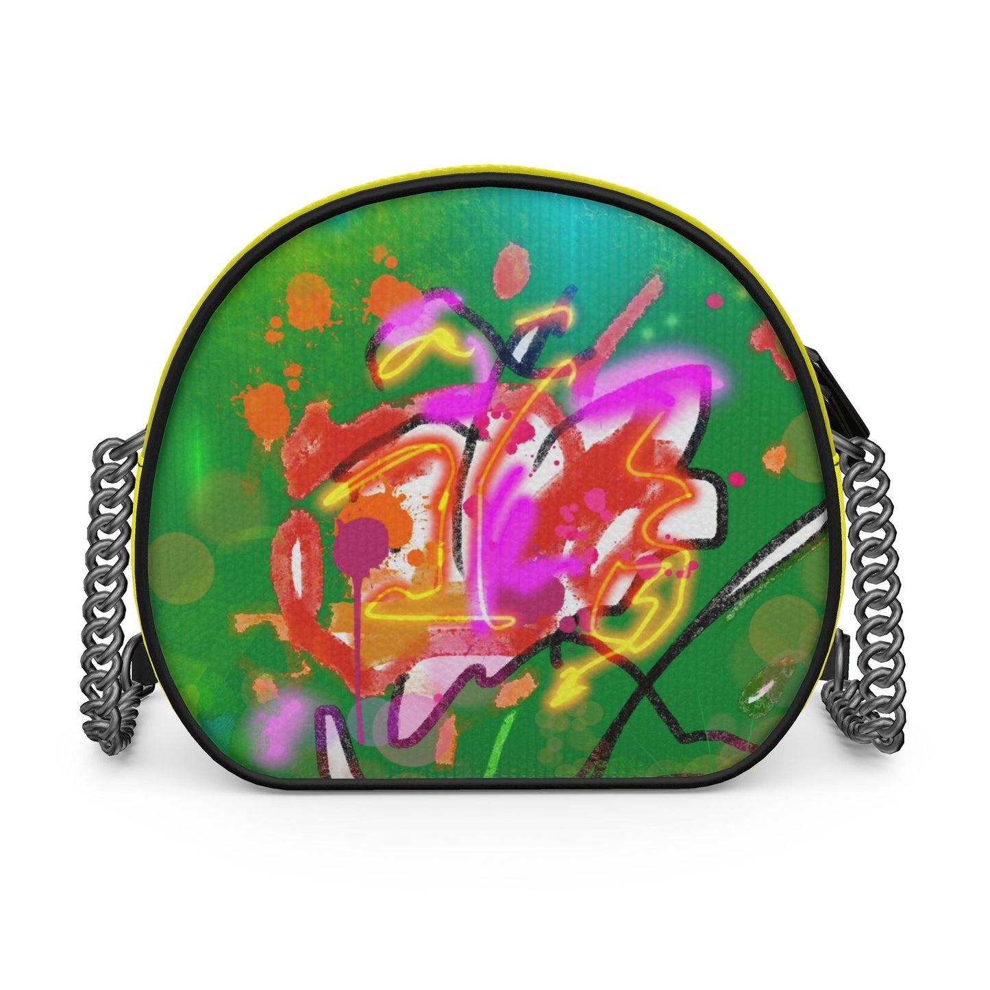 Emerald Interference - Leather Round Box Bag