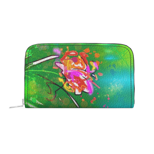 Emerald Interference - Leather Zip Wallet