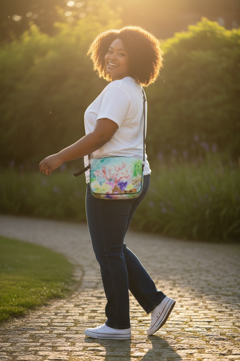 Underwater Adventure Leather Double Zip Pochette