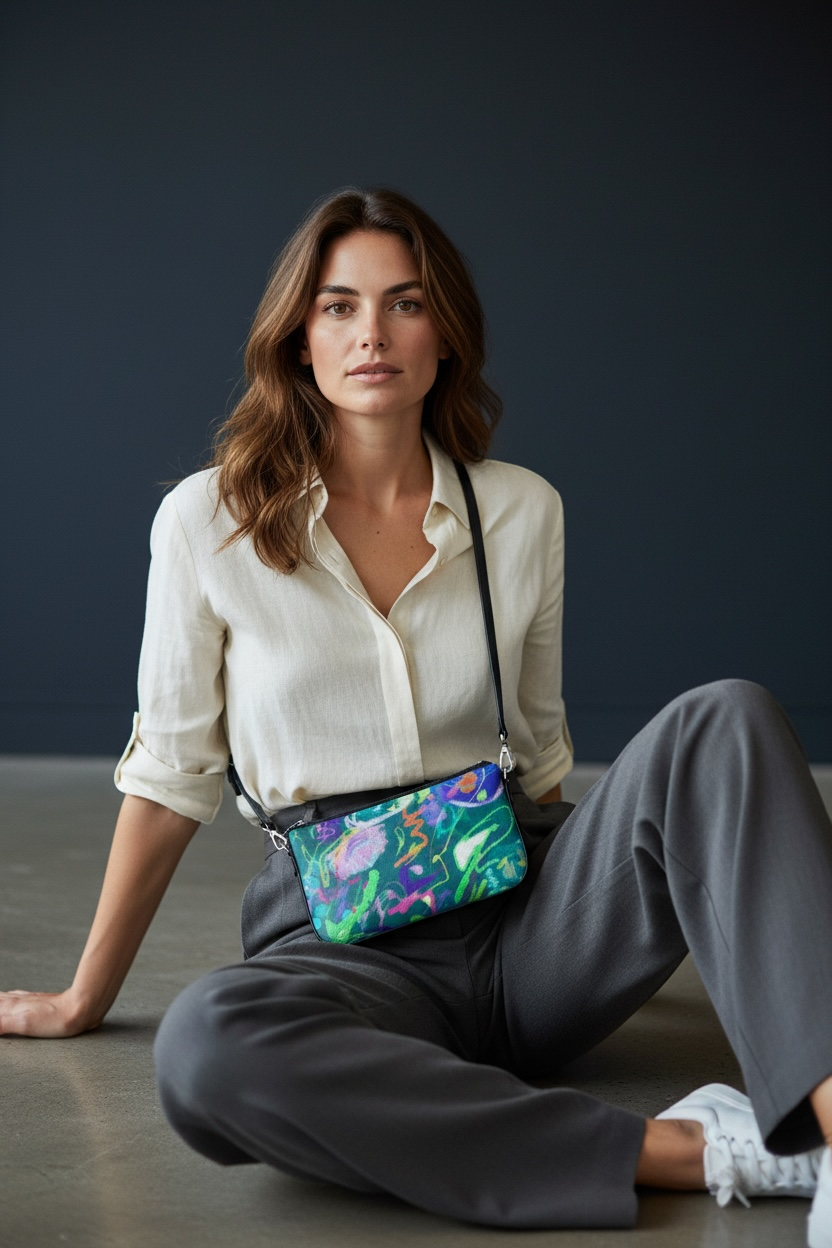 Crayon Anarchy - Leather Pochette Crossbody Bag