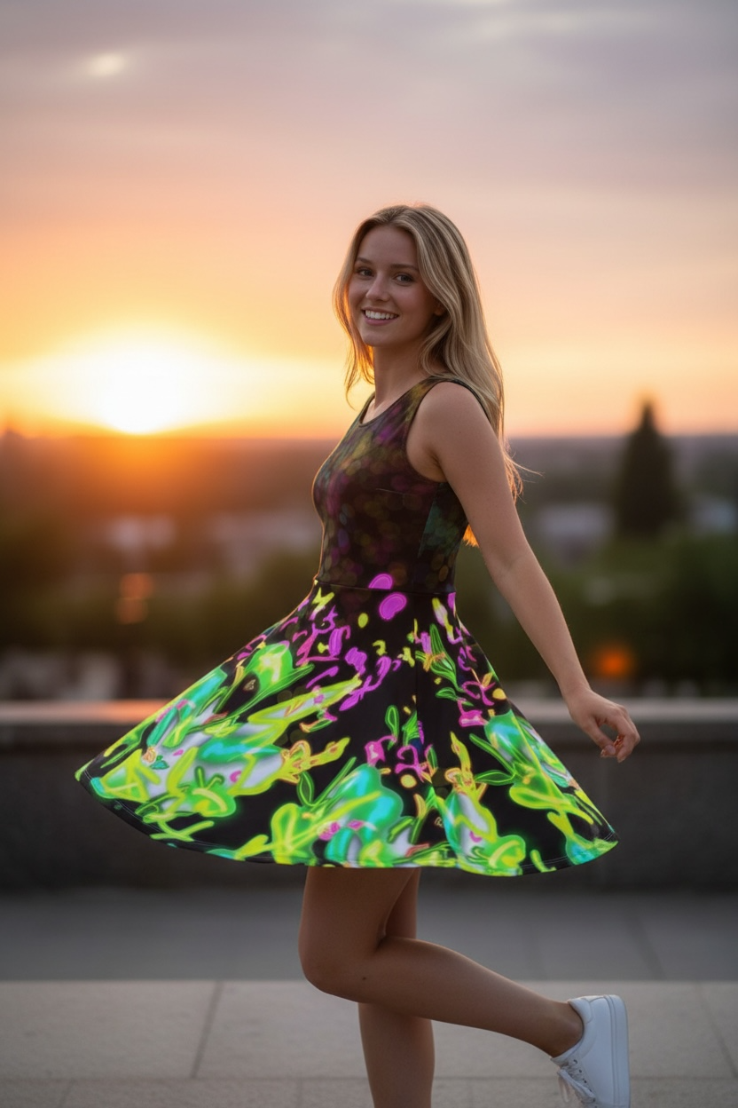 Midnight in the Garden Fit and Flare Dress