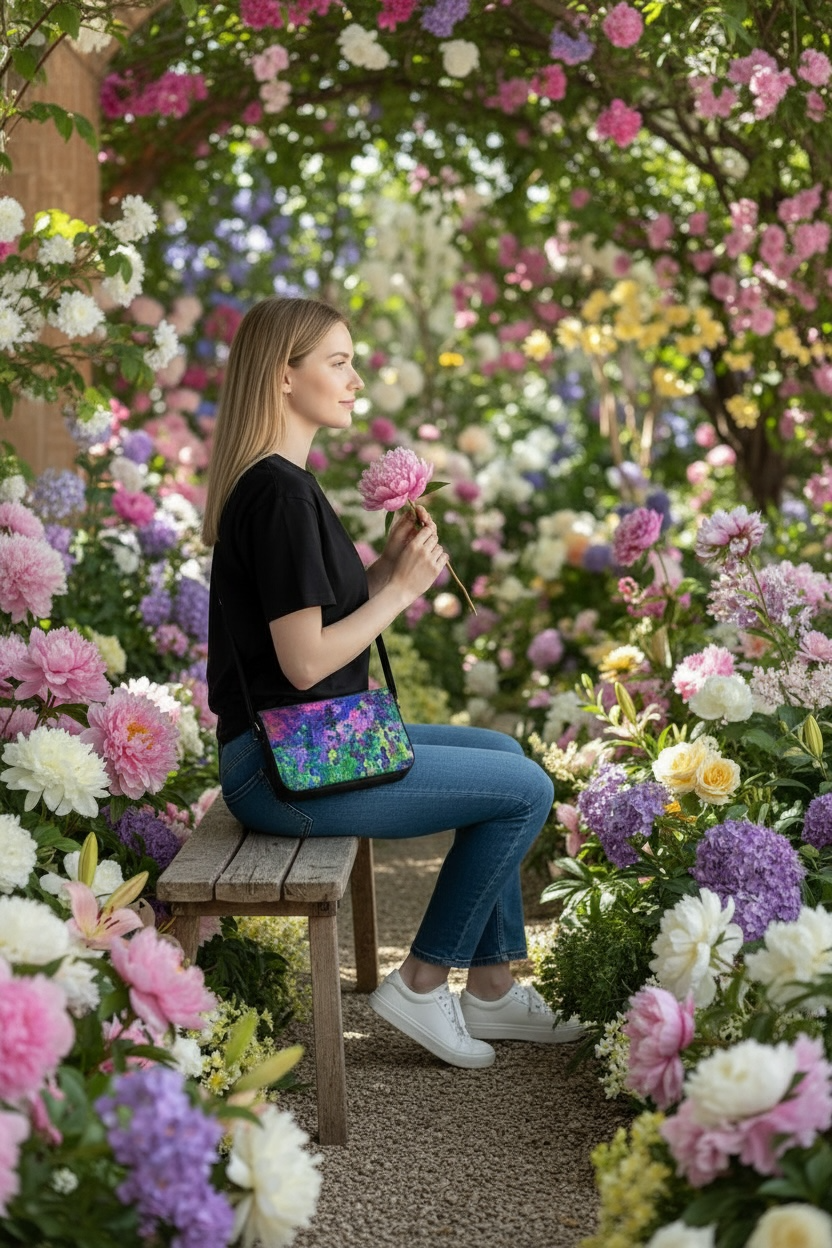 Draping Wisteria Leather Pochette