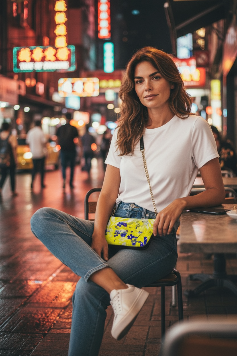 Limoncello Double Zip Leather Pochette Bag