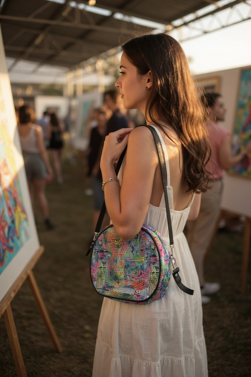 Bright Happy Round Leather Purse