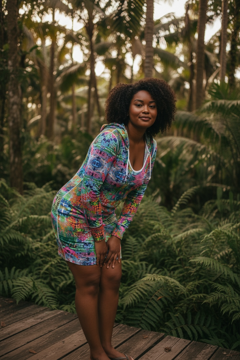 Bright Happy Hoodie Dress