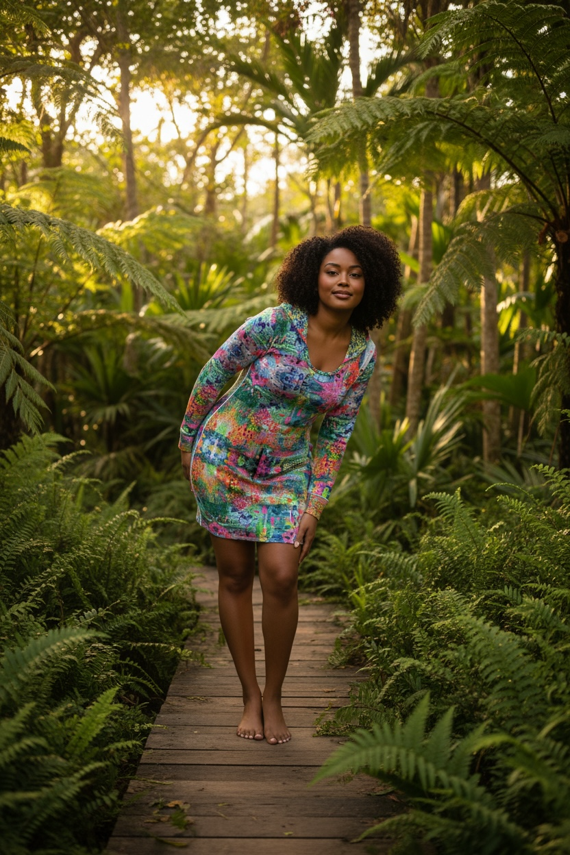 Bright Happy Hoodie Dress