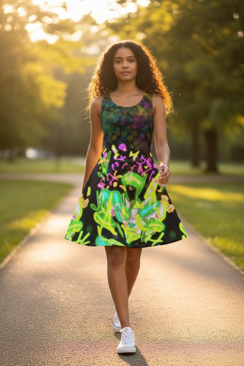Midnight in the Garden Fit and Flare Dress
