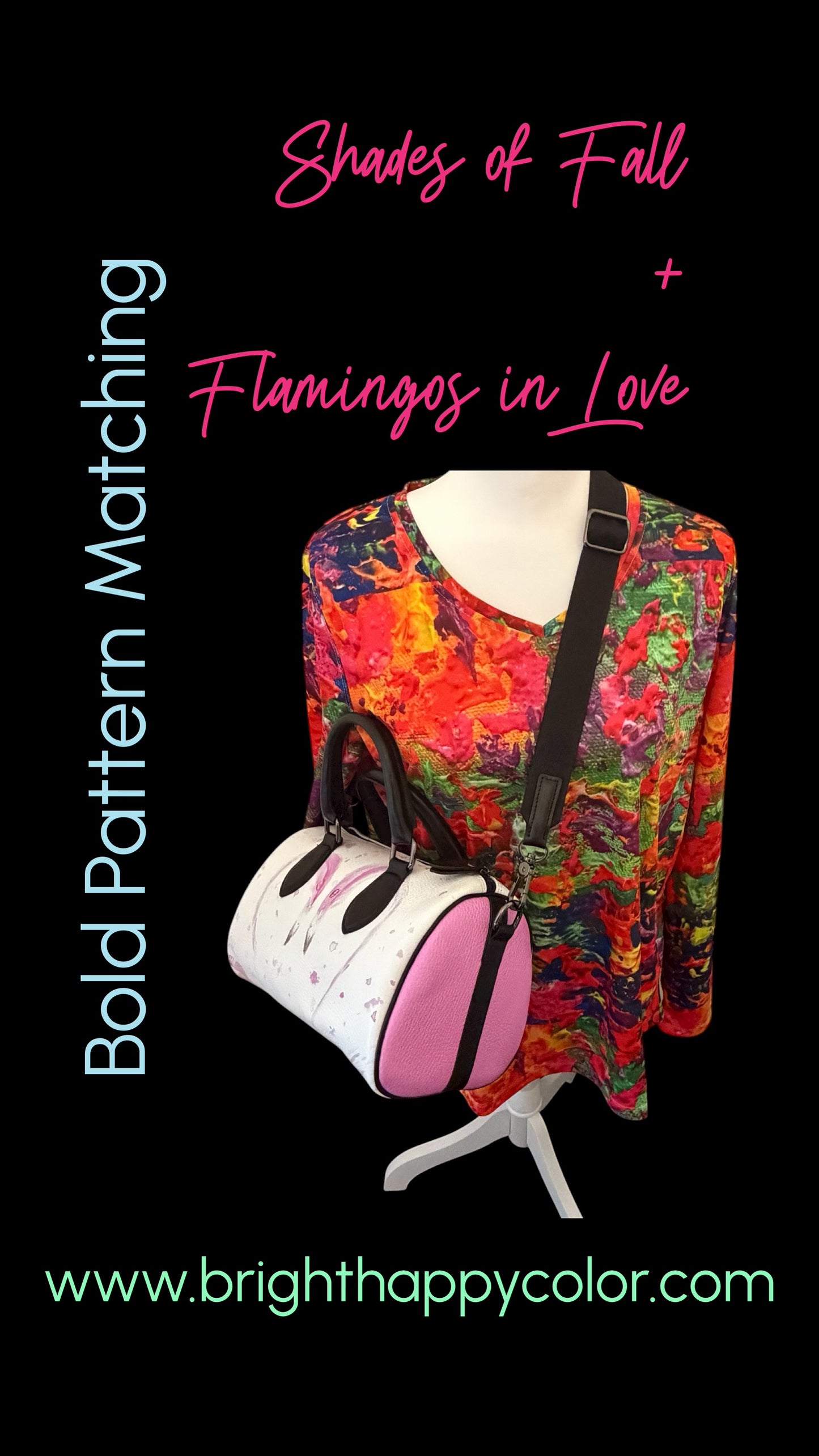 Flamingos in Love Leather Barrel Bag