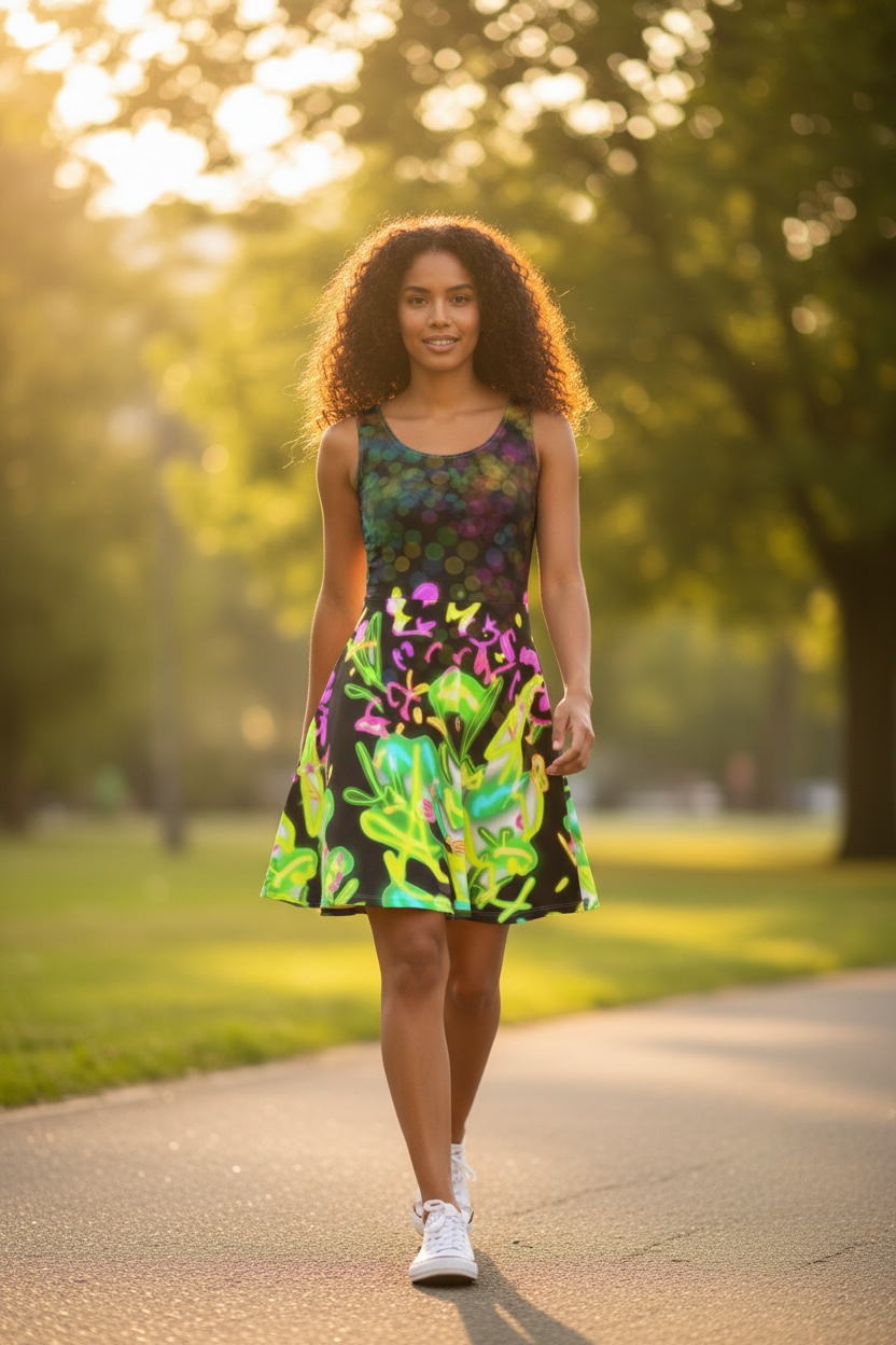 Midnight in the Garden Fit and Flare Dress