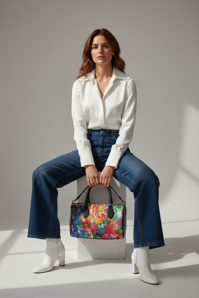 City Lights - Leather Barrel Bag