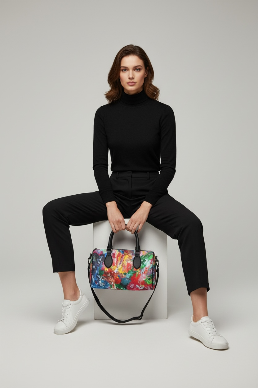 City Lights - Leather Barrel Bag