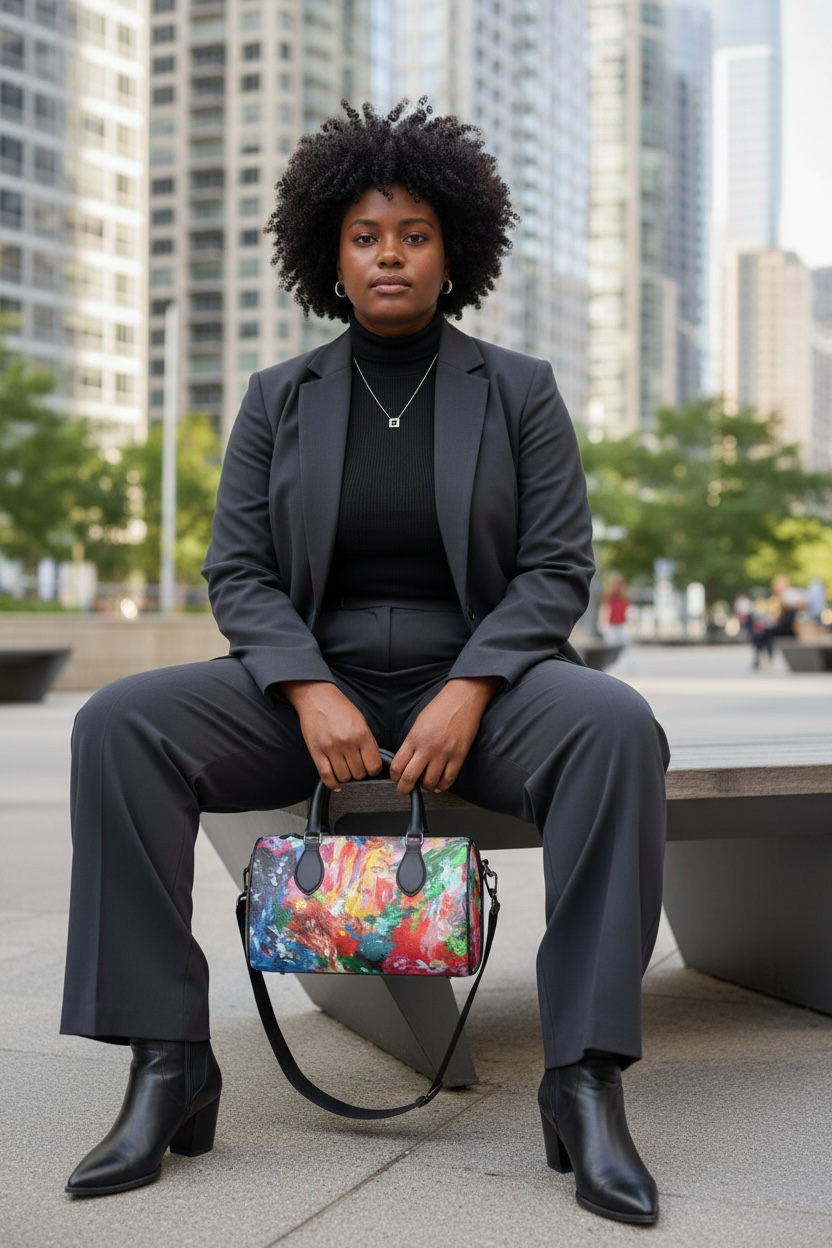 City Lights - Leather Barrel Bag
