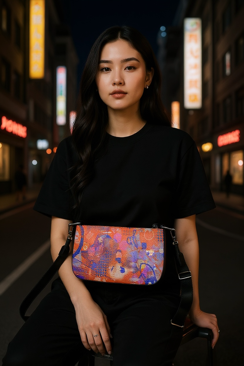 Chromatic Tension - Leather Zip Box Bag
