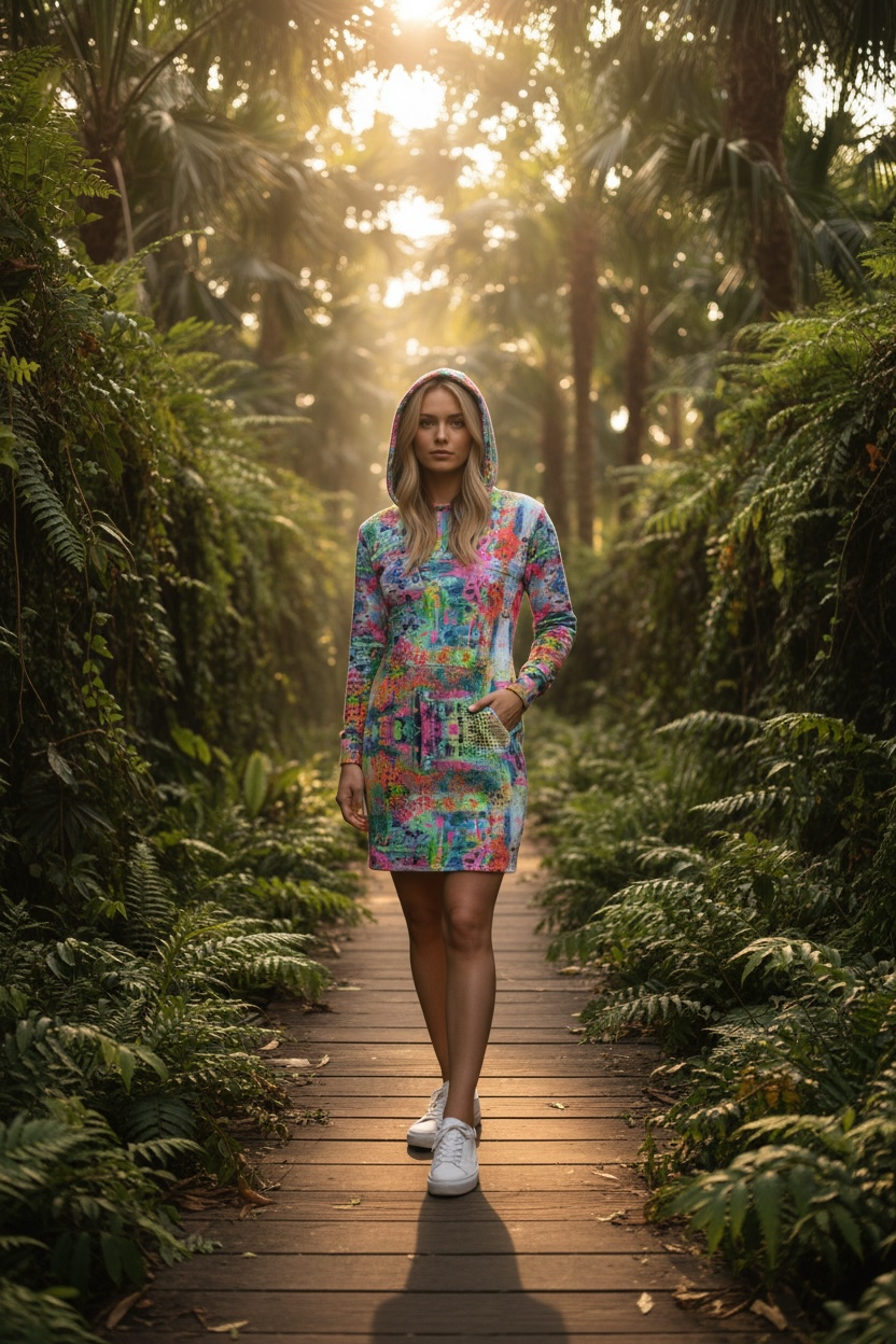 Bright Happy Hoodie Dress