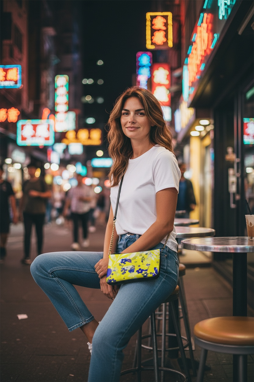 Limoncello Double Zip Leather Pochette Bag