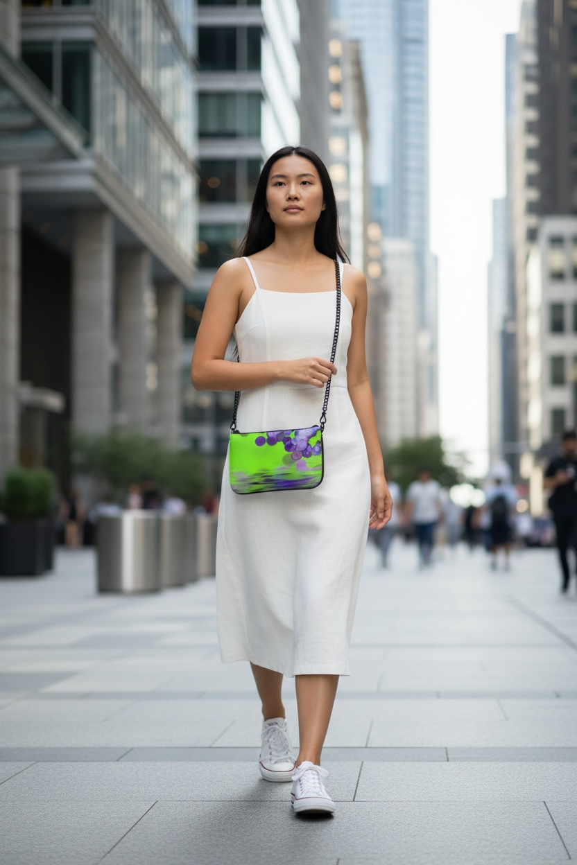 Lime and Grape Leather Pochette