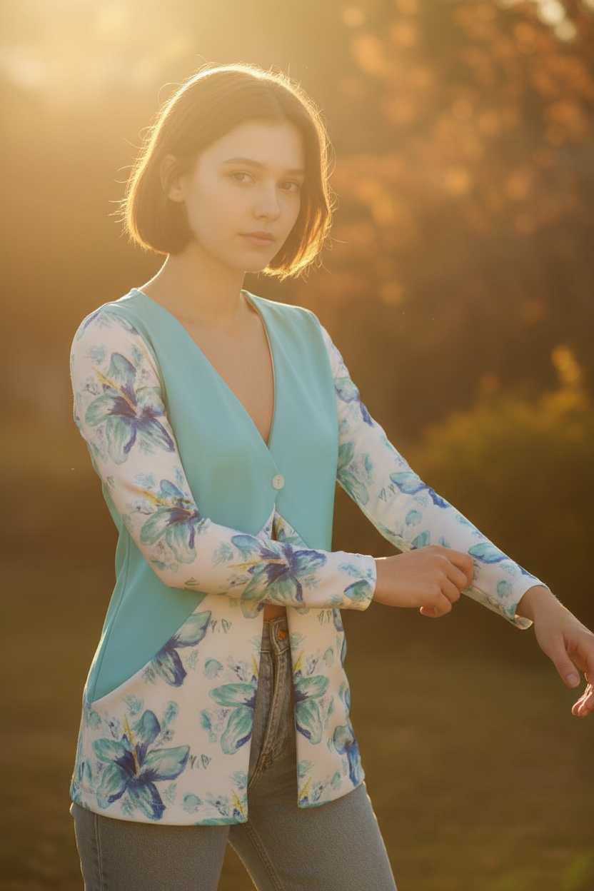 Blue Hibiscus Cardigan