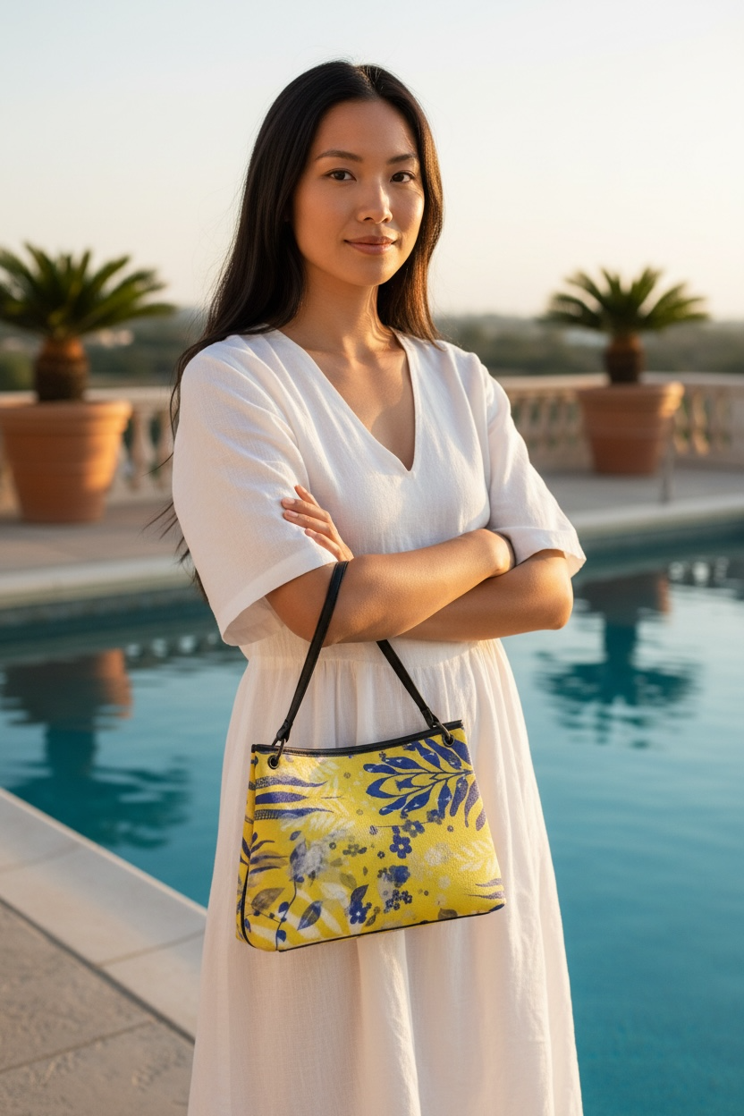 Limoncello Leather Slouch Purse