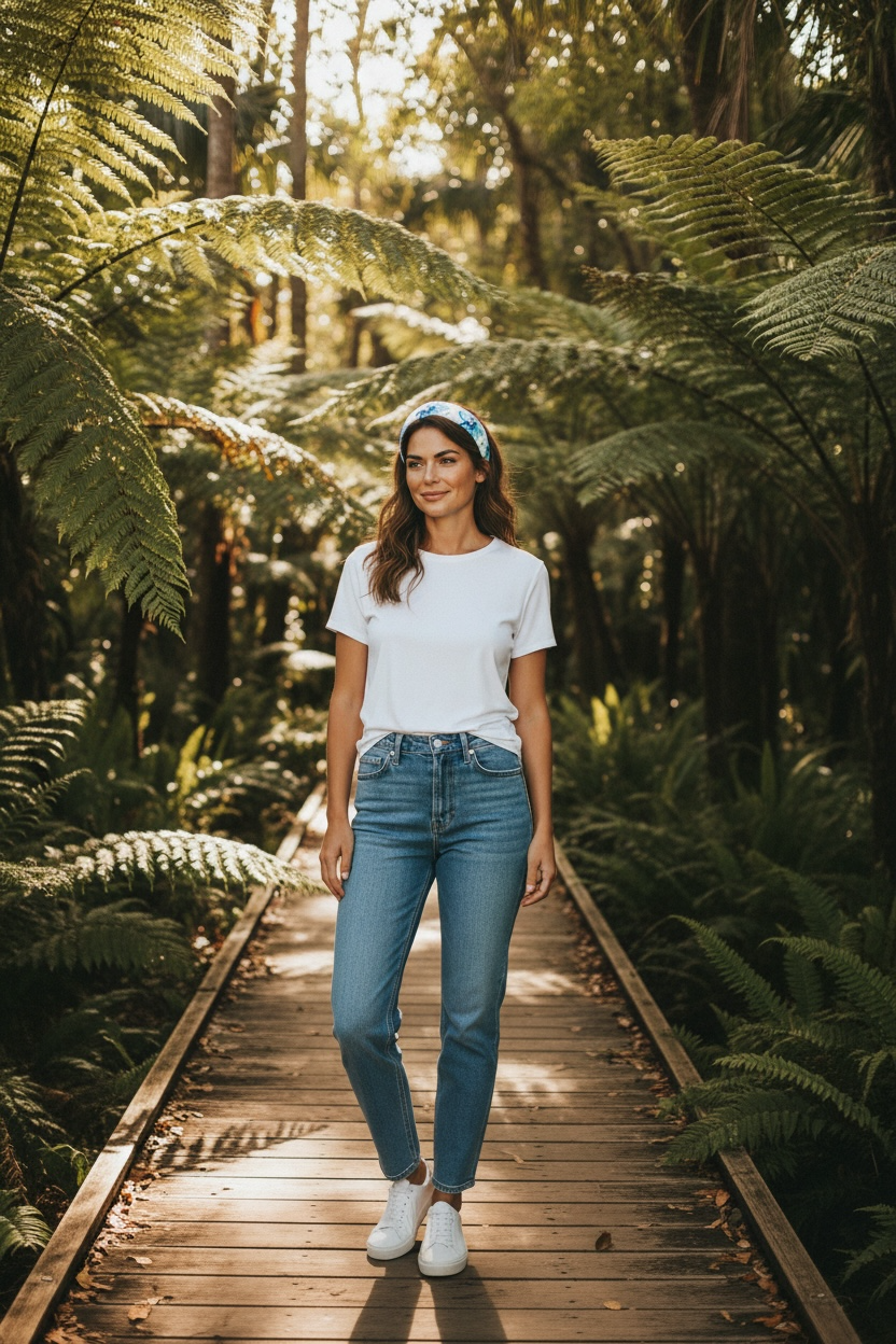 Blue Hibiscus Leather Headband