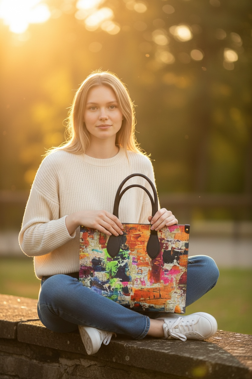 Golden Dreams Leather Shopper Tote