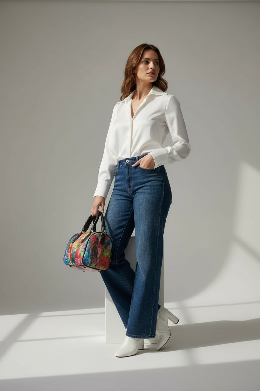 City Lights - Leather Barrel Bag