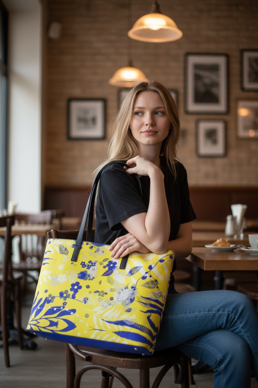 Limoncello Leather Tote