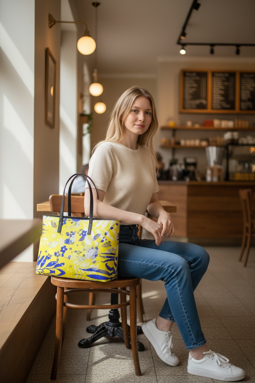 Limoncello Leather Tote