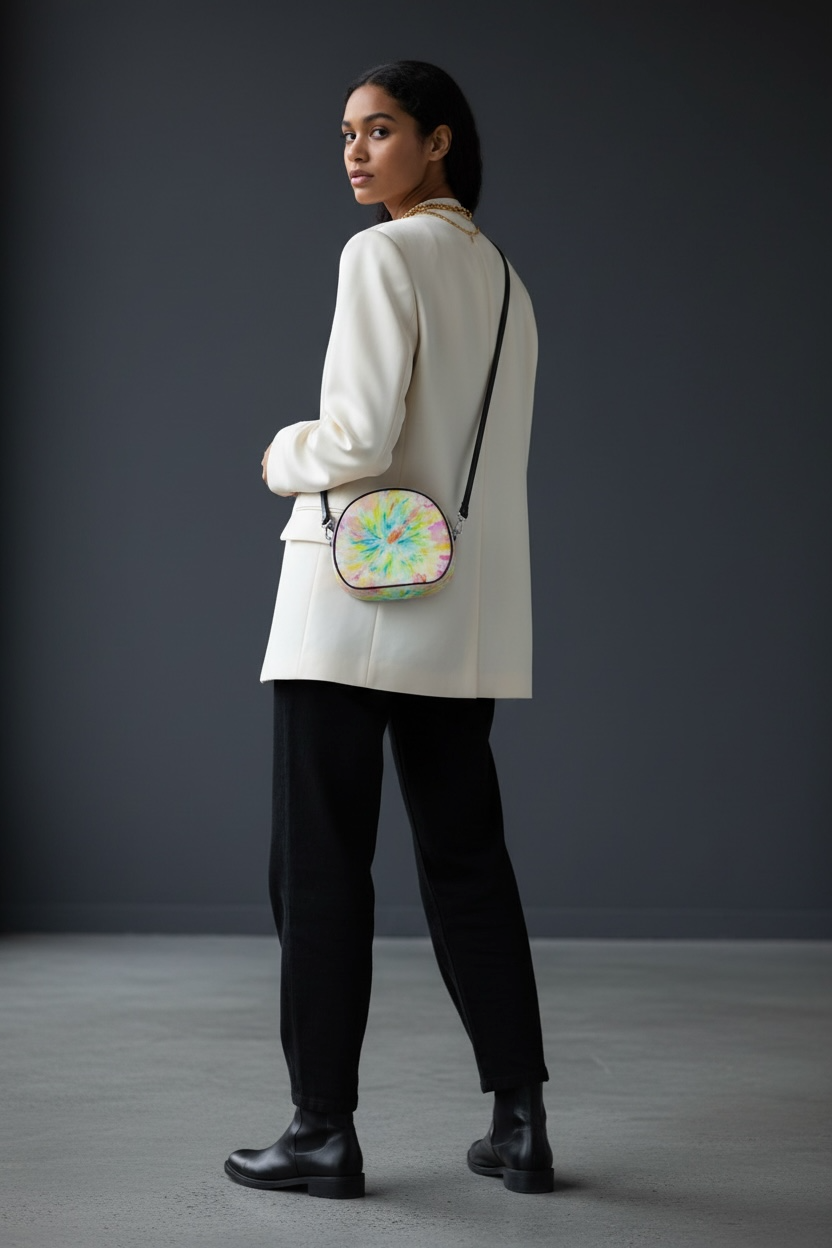 Aloha Fever - Round Leather Crossbody Bag