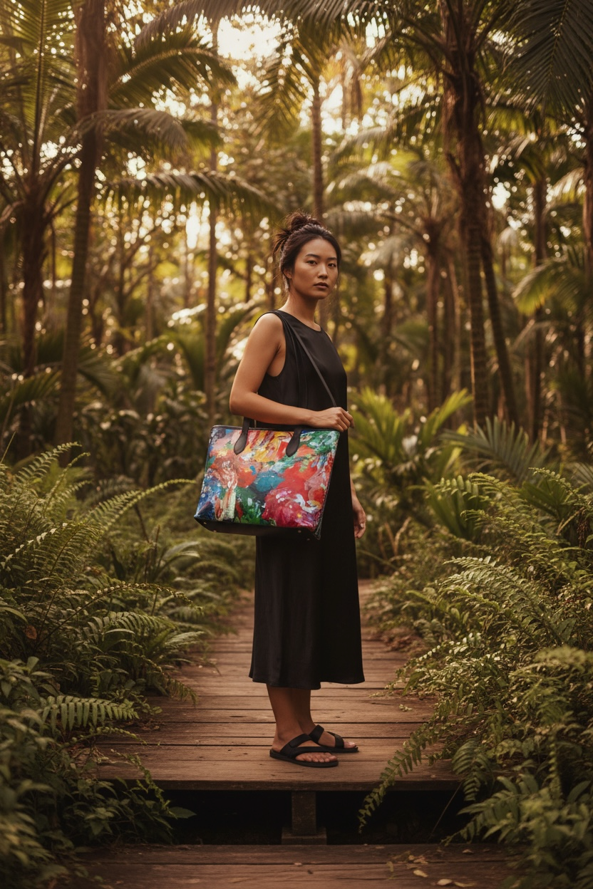 City Lights - Leather Tote Bag